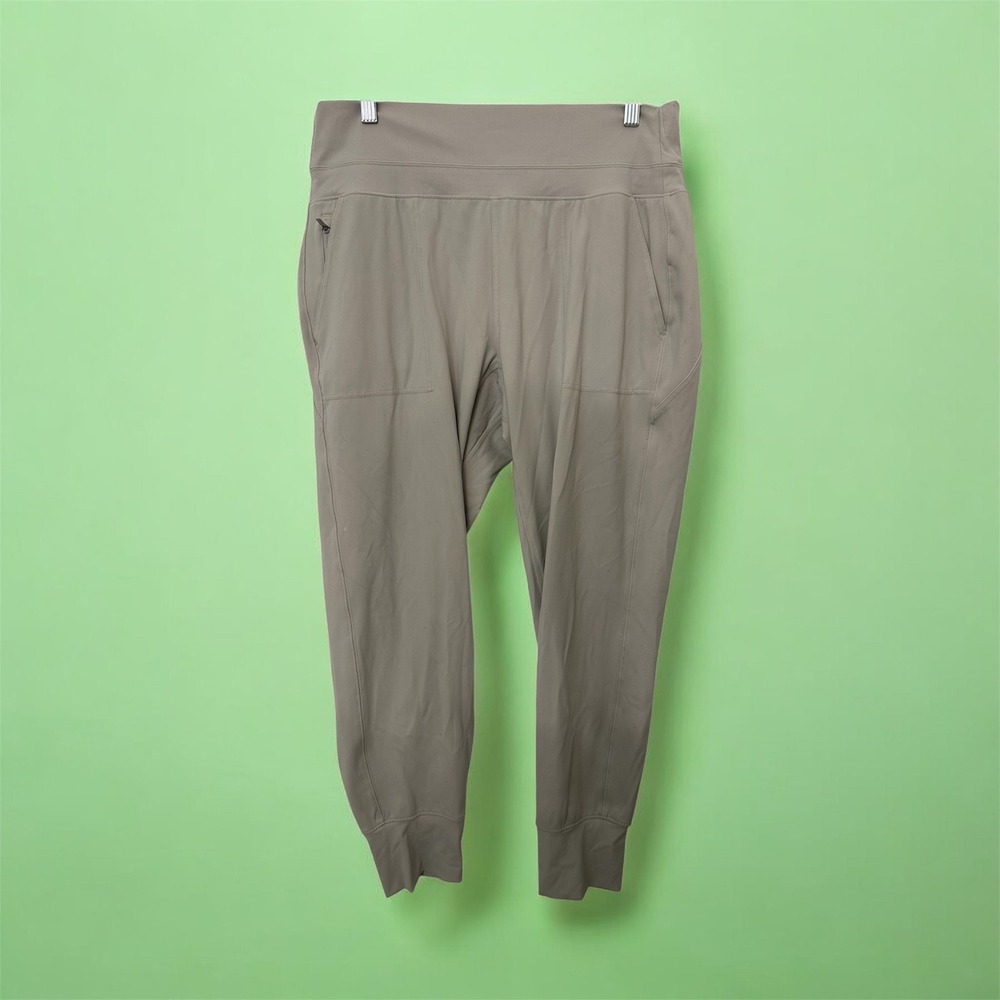 Athleta Headlands Hybrid Cargo Joggers Grey  Khaki Hiking Pants Womens Large